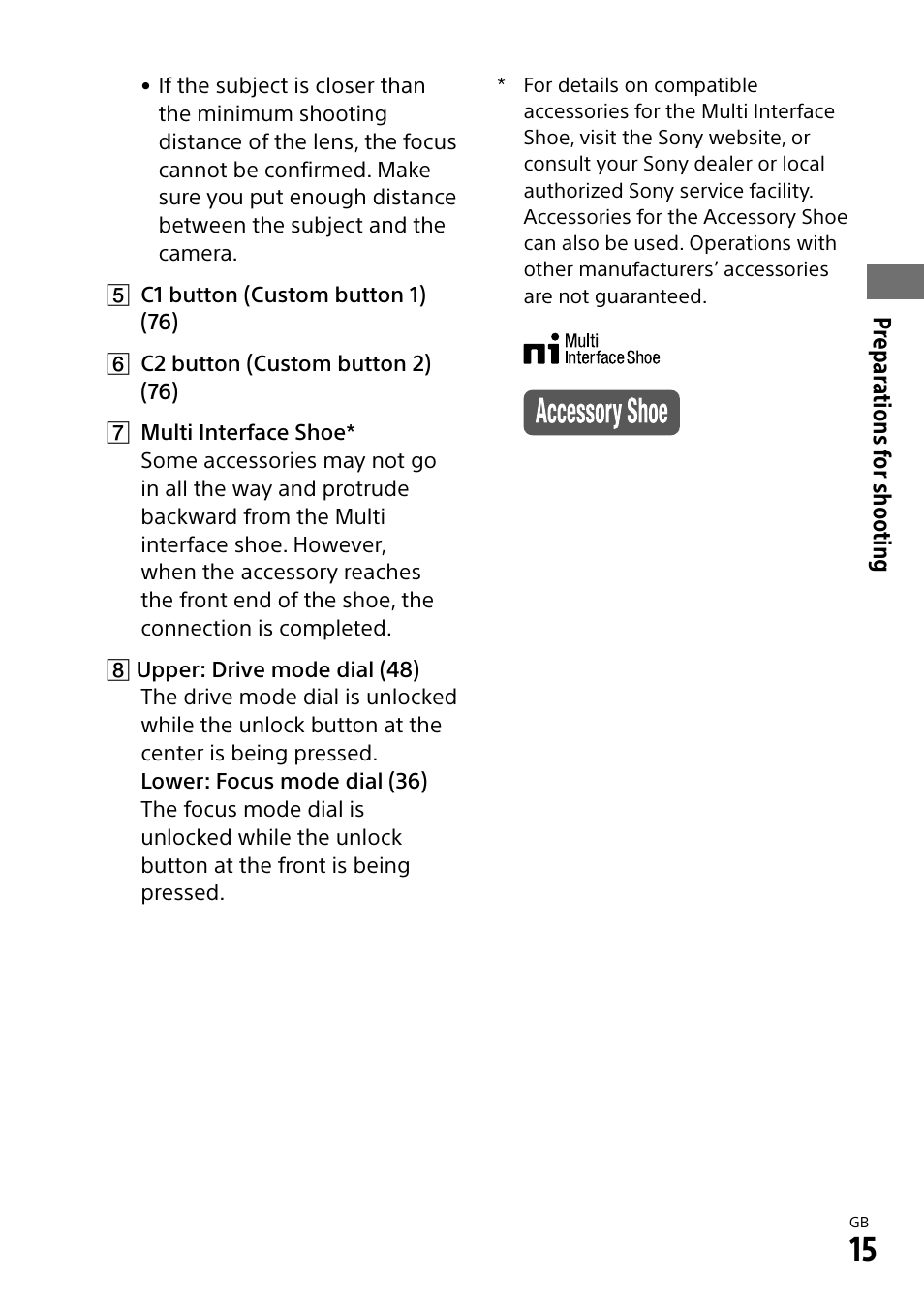 Sony a7R IIIA Mirrorless Camera User Manual | Page 15 / 104