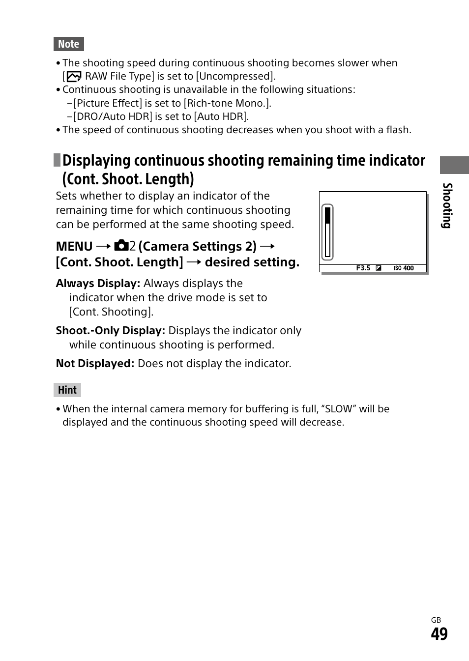 Sony a7R IIIA Mirrorless Camera User Manual | Page 49 / 104