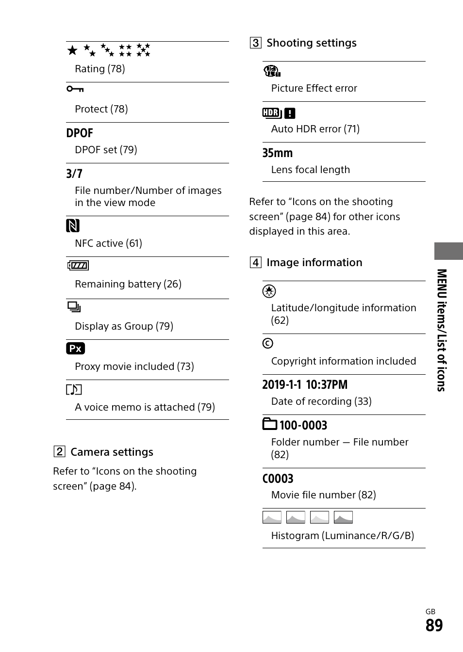 Sony a7R IIIA Mirrorless Camera User Manual | Page 89 / 104