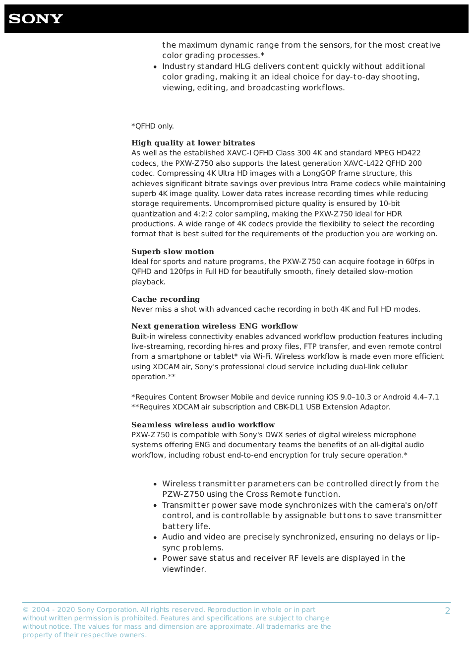 Sony a7S III Mirrorless Camera User Manual | Page 2 / 8