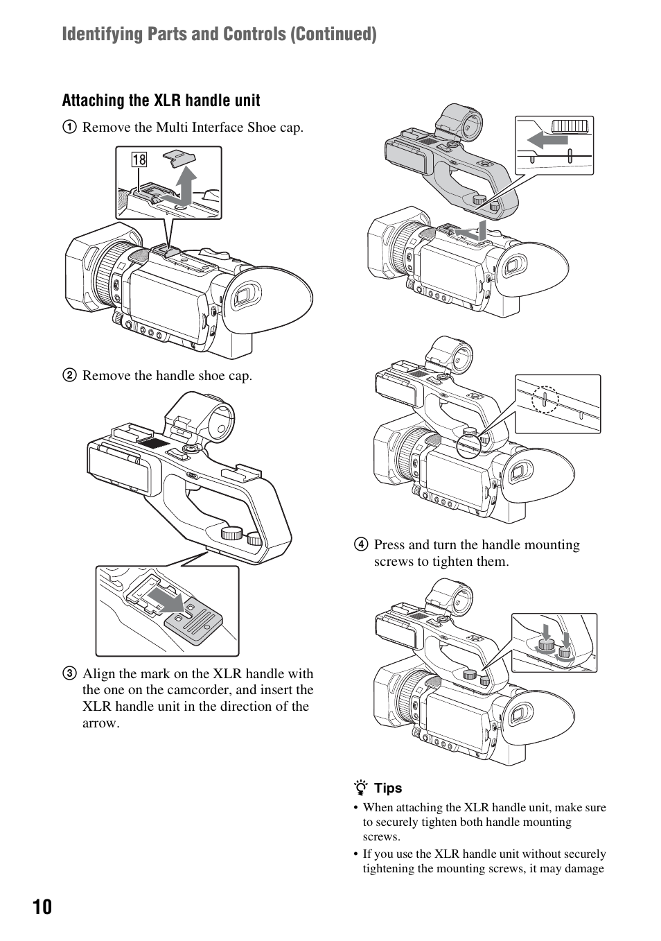 Identifying parts and controls (continued) | Sony a6400 Mirrorless Camera User Manual | Page 10 / 176