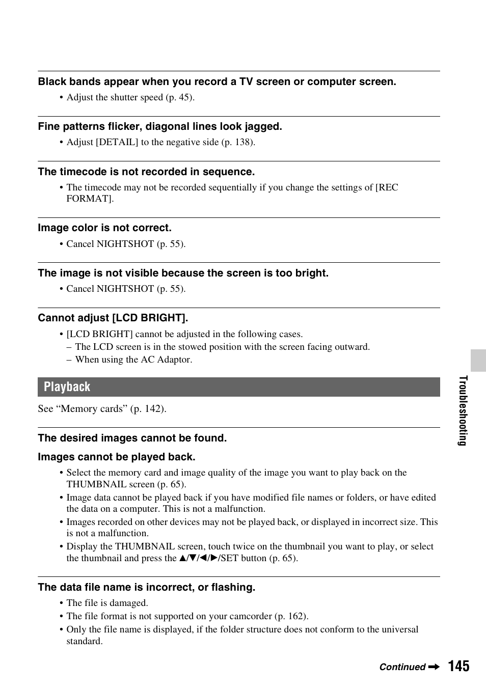 Playback (p. 145), Playback | Sony a6400 Mirrorless Camera User Manual | Page 145 / 176