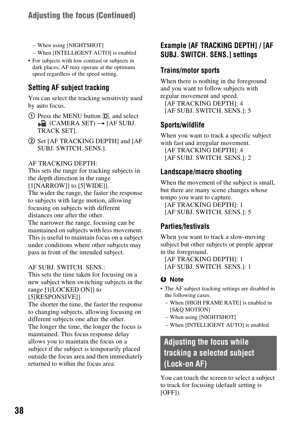 Sony a6400 Mirrorless Camera User Manual | Page 38 / 176