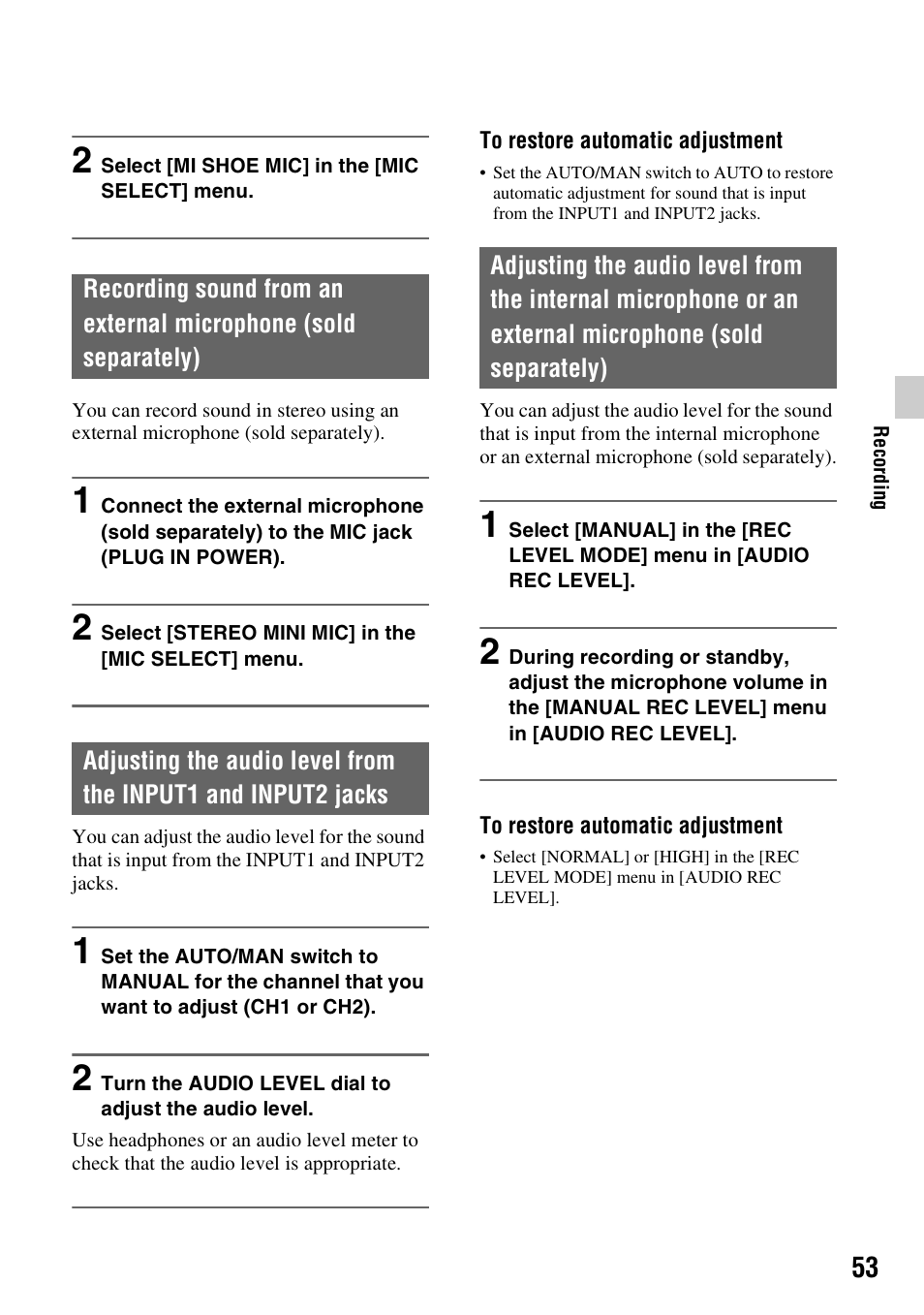 Sony a6400 Mirrorless Camera User Manual | Page 53 / 176