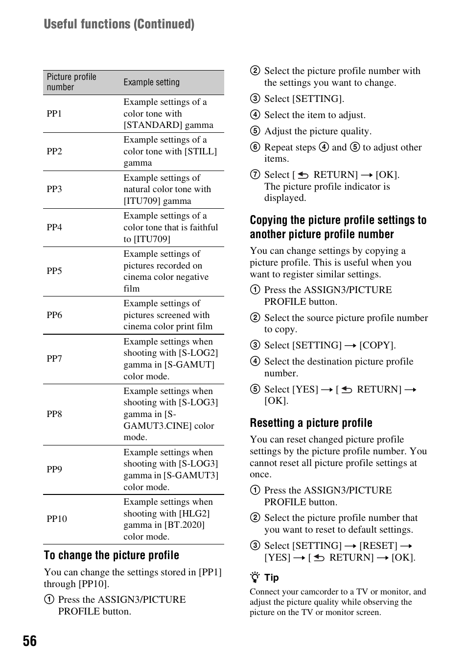 Useful functions ( continued) | Sony a6400 Mirrorless Camera User Manual | Page 56 / 176