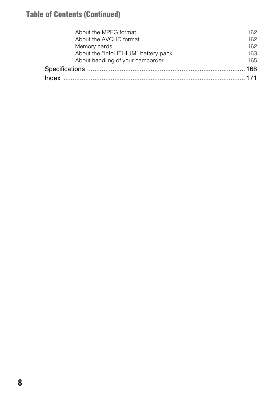 Sony a6400 Mirrorless Camera User Manual | Page 8 / 176