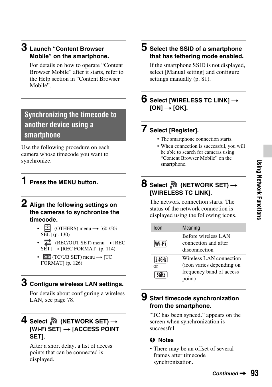 P. 93), Nk (p. 93) | Sony a6400 Mirrorless Camera User Manual | Page 93 / 176