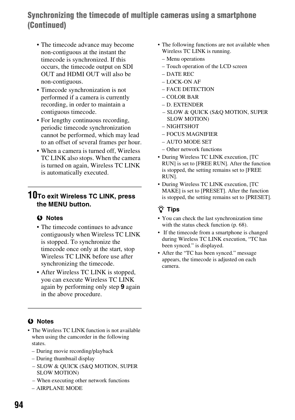 Sony a6400 Mirrorless Camera User Manual | Page 94 / 176