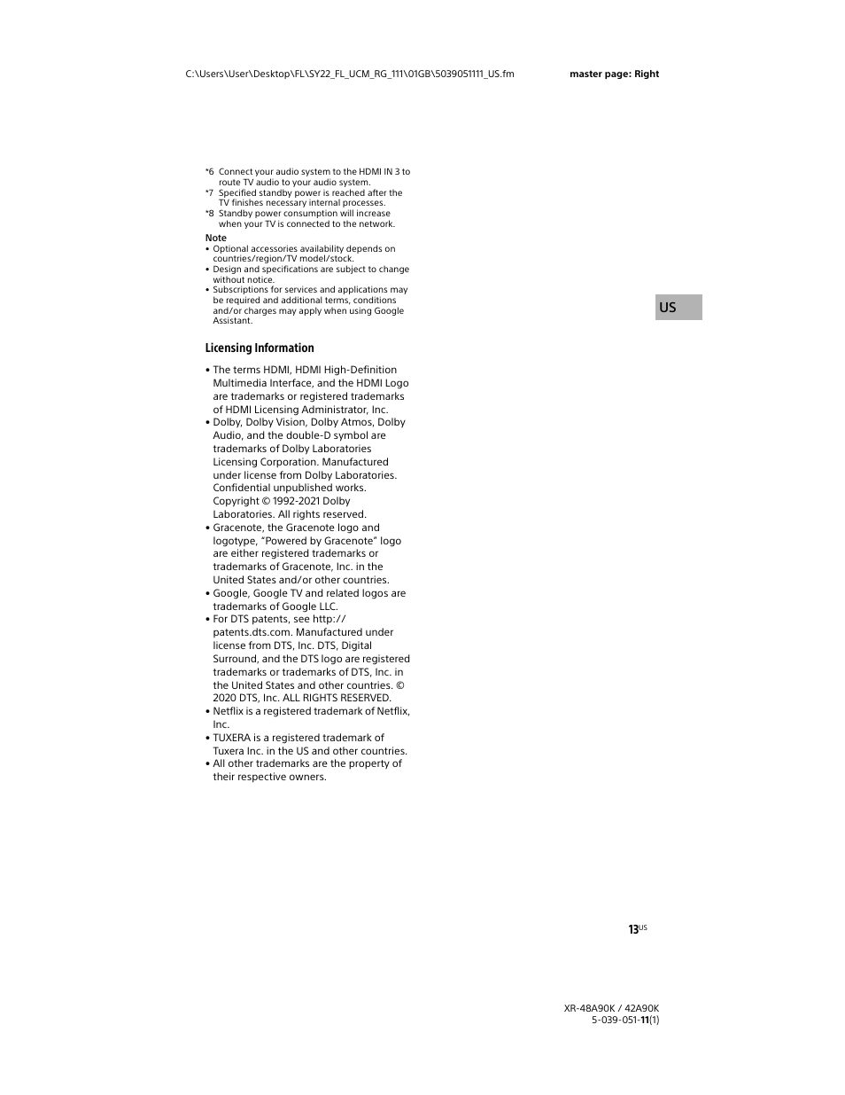Licensing information | Sony a6400 Mirrorless Camera with 16-50mm Lens User Manual | Page 13 / 44