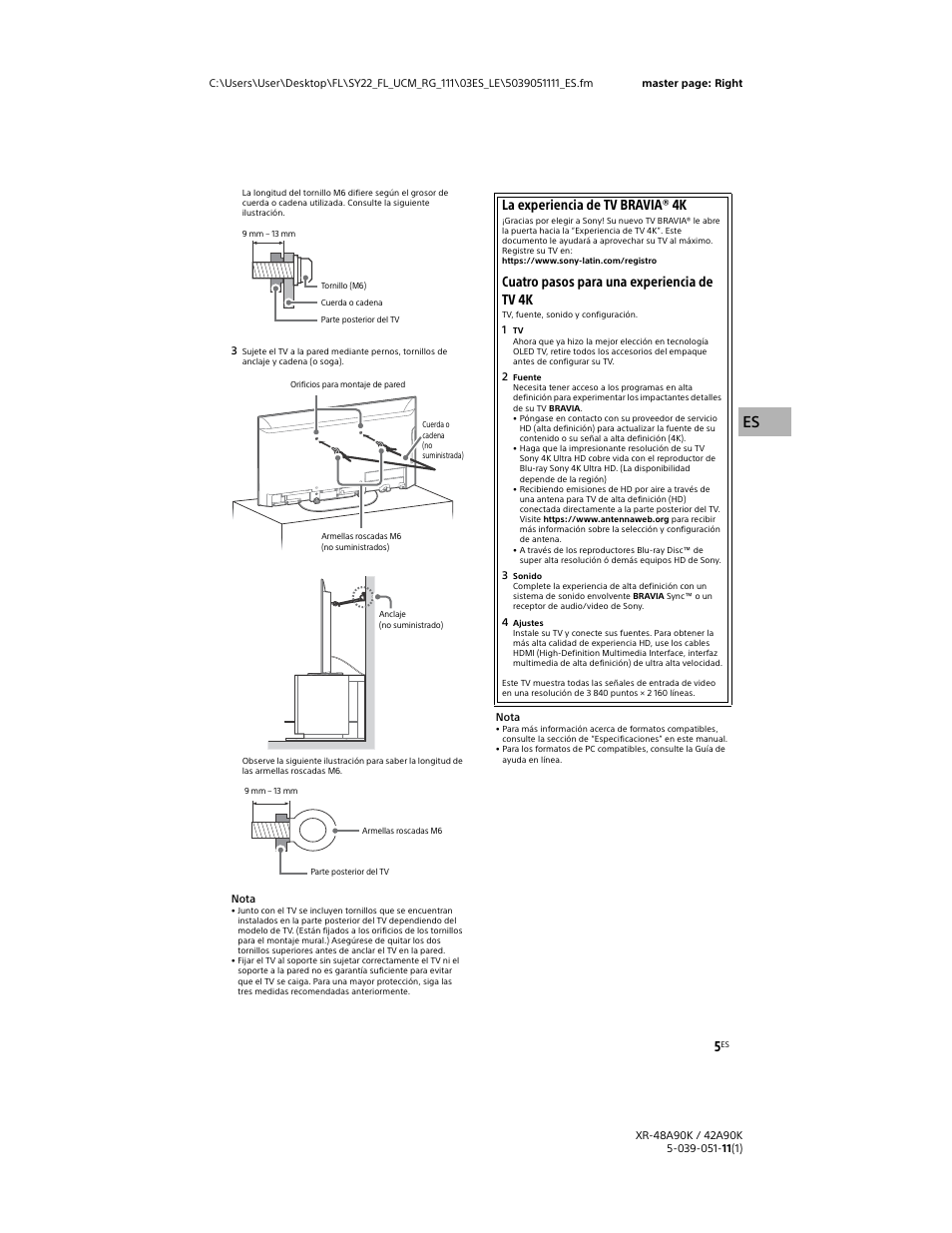 La experiencia de tv bravia ® 4k, Cuatro pasos para una experiencia de tv 4k | Sony a6400 Mirrorless Camera with 16-50mm Lens User Manual | Page 31 / 44