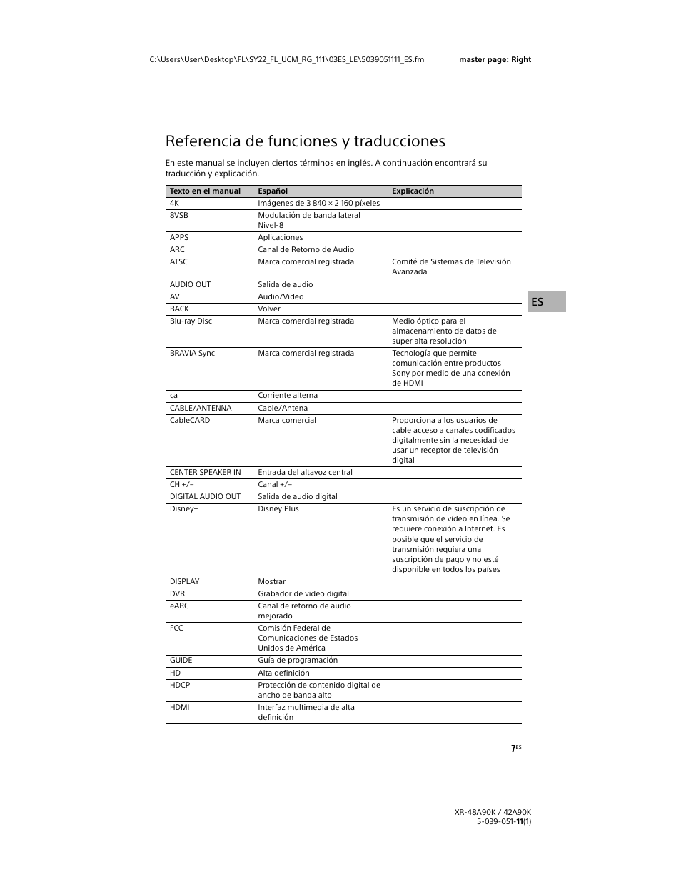 Referencia de funciones y traducciones | Sony a6400 Mirrorless Camera with 16-50mm Lens User Manual | Page 33 / 44
