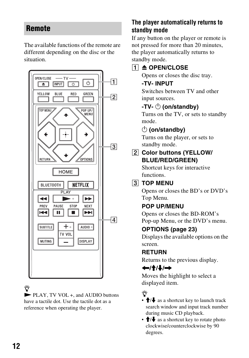 Remote | Sony a7C II Mirrorless Camera (Silver) User Manual | Page 12 / 48