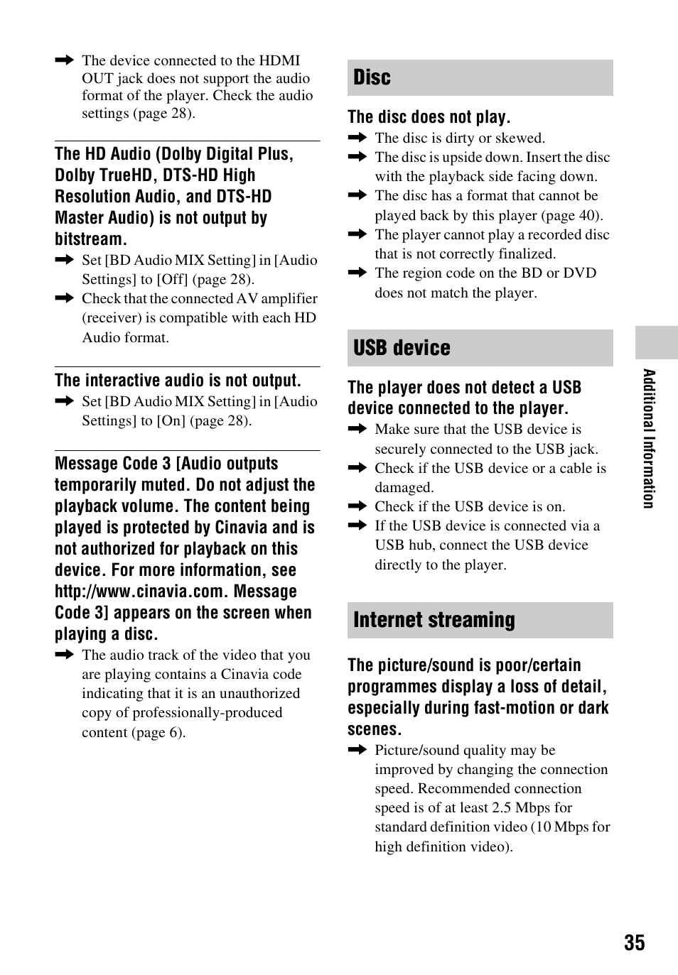 Disc usb device internet streaming | Sony a7C II Mirrorless Camera (Silver) User Manual | Page 35 / 48