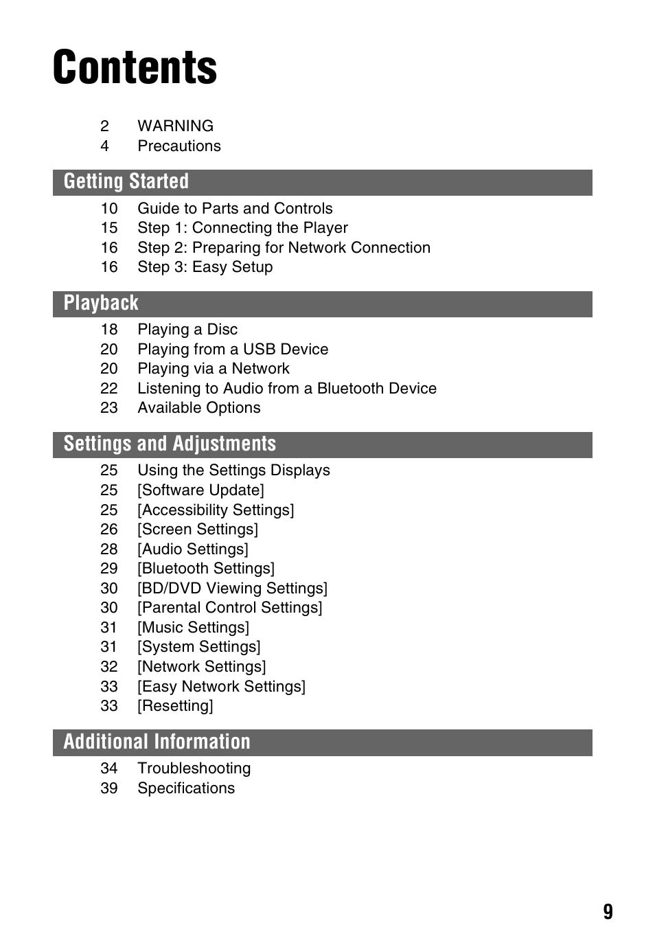 Sony a7C II Mirrorless Camera (Silver) User Manual | Page 9 / 48