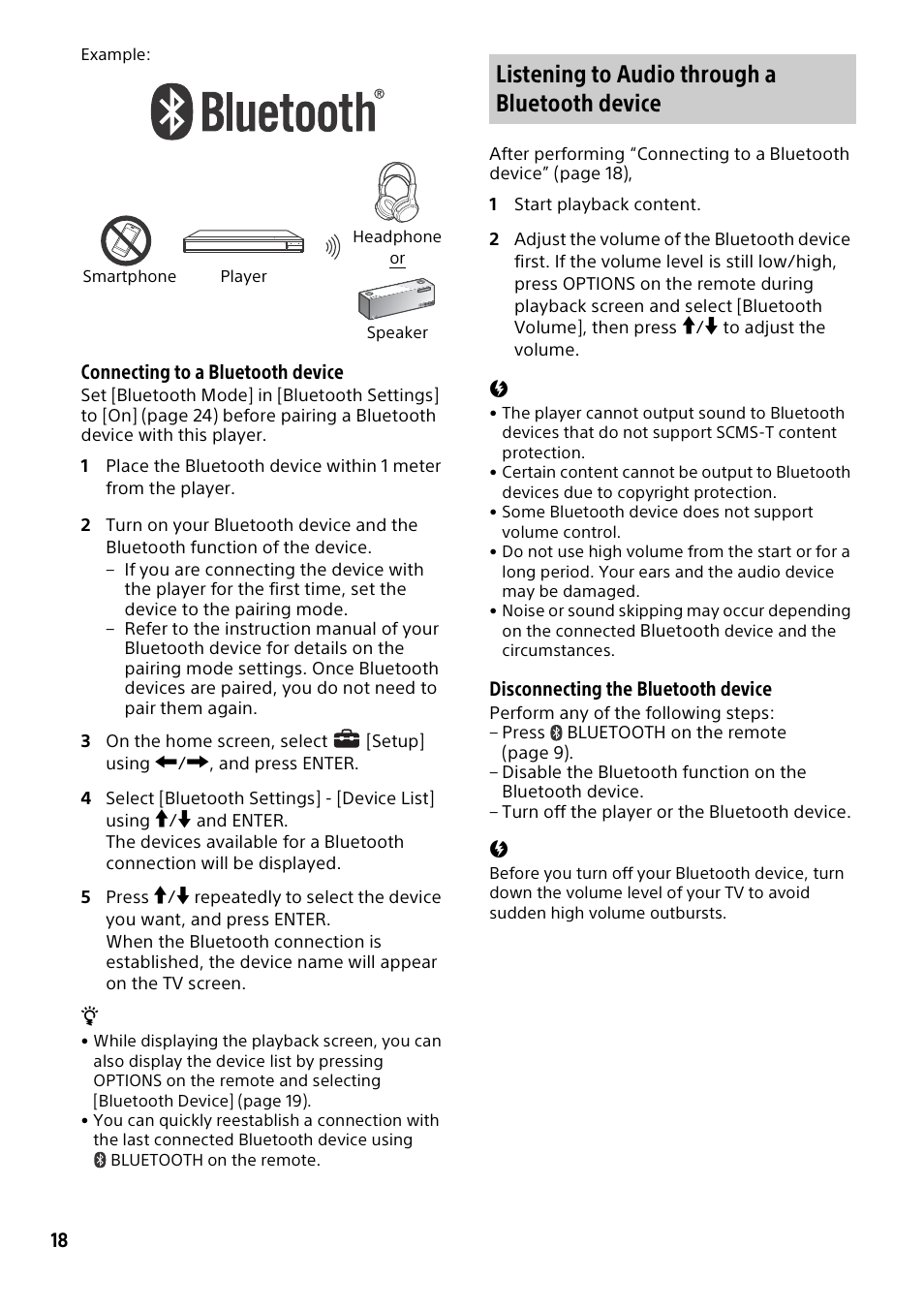 Listening to audio through a bluetooth device | Sony a7C II Mirrorless Camera (Silver) User Manual | Page 18 / 44