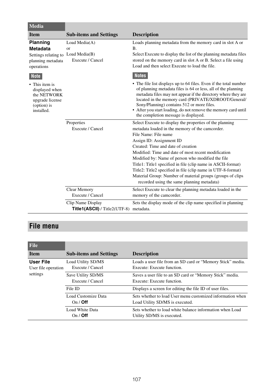 File menu | Sony ZV-1F Vlogging Camera (Black) User Manual | Page 107 / 160