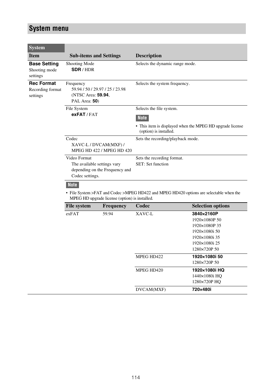 System menu | Sony ZV-1F Vlogging Camera (Black) User Manual | Page 114 / 160