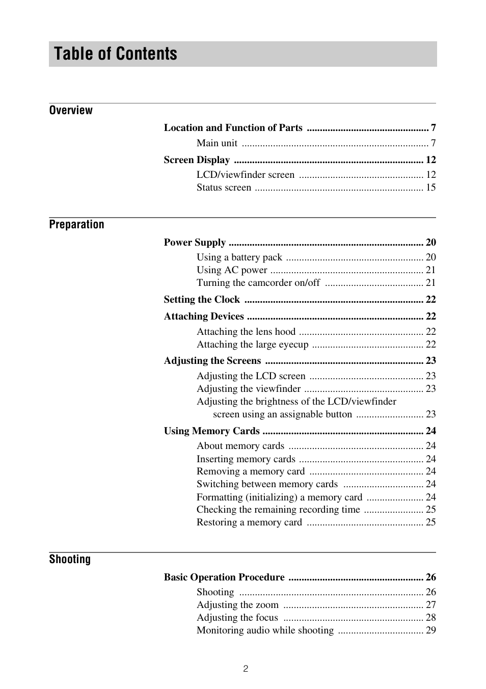 Sony ZV-1F Vlogging Camera (Black) User Manual | Page 2 / 160