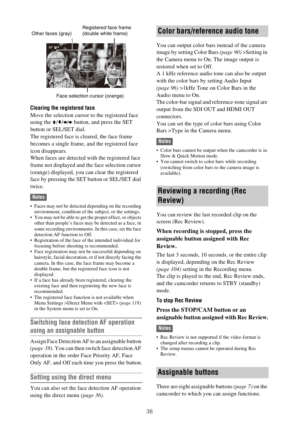 Setting using the direct menu | Sony ZV-1F Vlogging Camera (Black) User Manual | Page 38 / 160