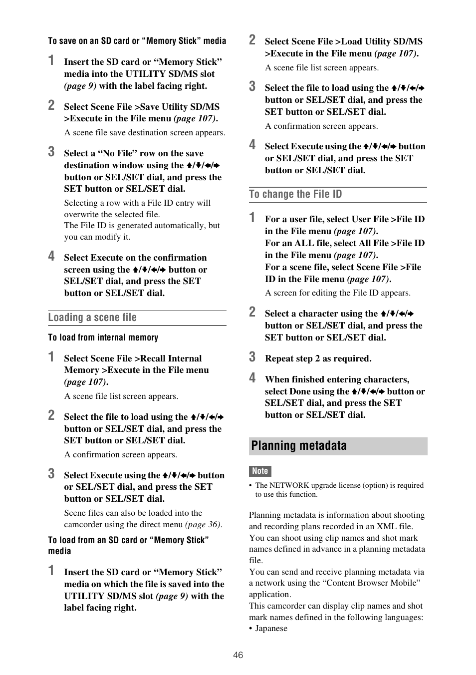 Planning metadata | Sony ZV-1F Vlogging Camera (Black) User Manual | Page 46 / 160