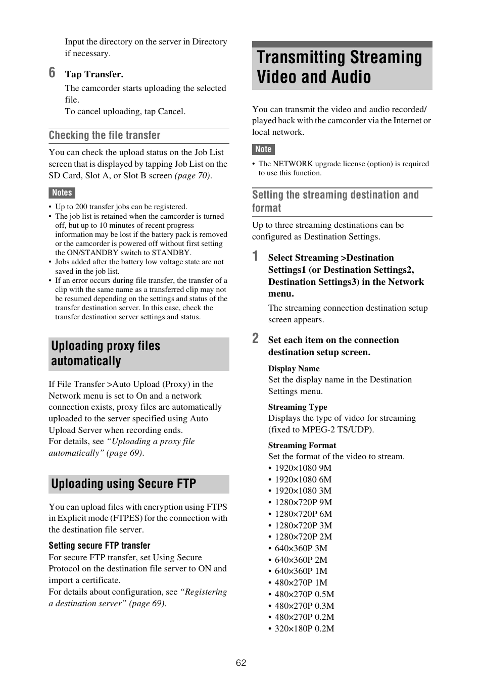 Transmitting streaming video and audio | Sony ZV-1F Vlogging Camera (Black) User Manual | Page 62 / 160