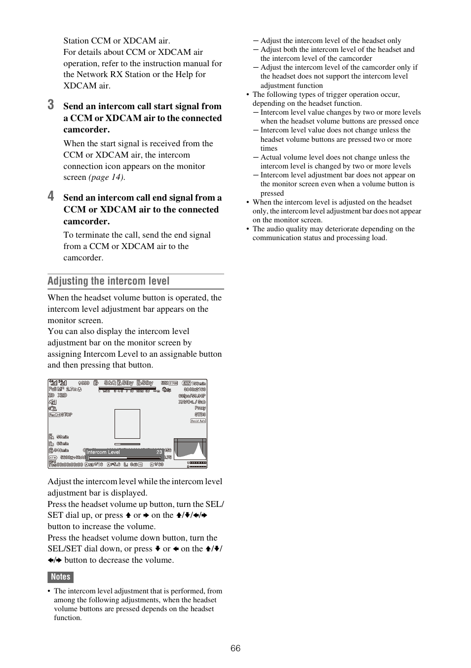 Adjusting the intercom level | Sony ZV-1F Vlogging Camera (Black) User Manual | Page 66 / 160