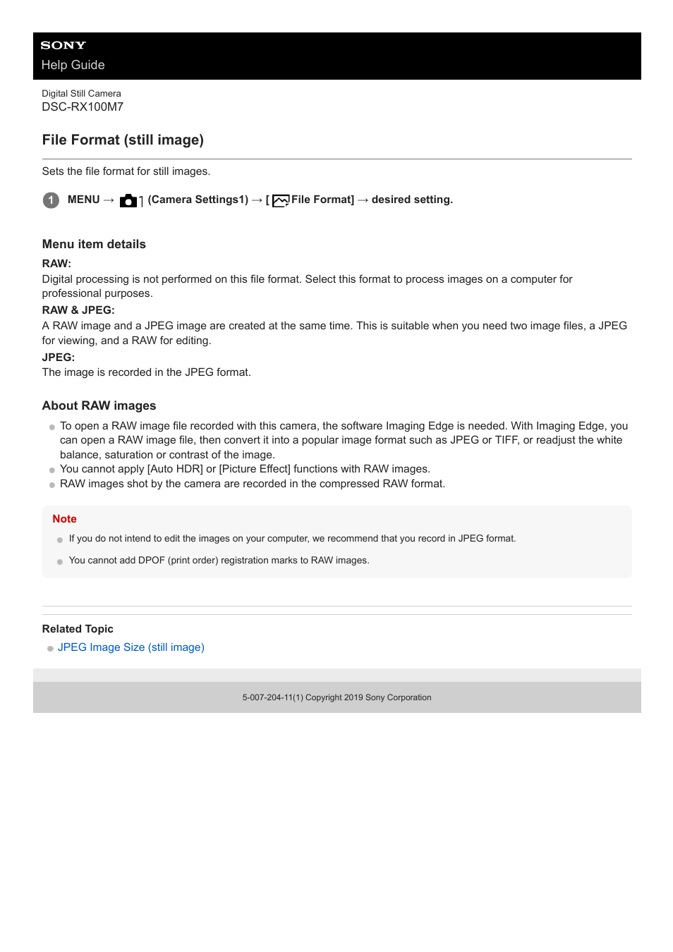 File format (still image) | Sony VENICE 4K Live Bundle with MultiDyne SilverBack Fiber-Optic Adapter User Manual | Page 130 / 634