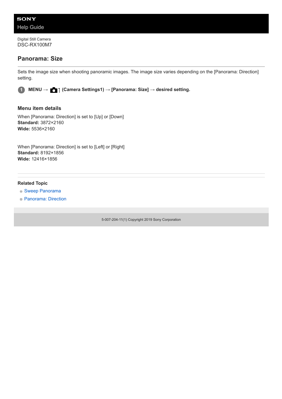 Panorama: size | Sony VENICE 4K Live Bundle with MultiDyne SilverBack Fiber-Optic Adapter User Manual | Page 135 / 634