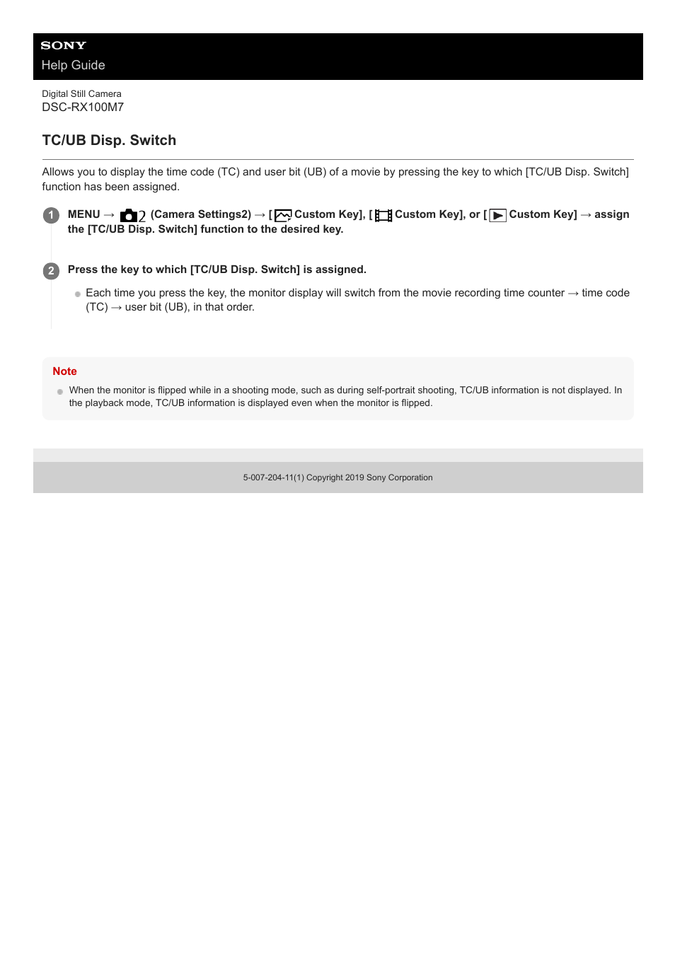 Tc/ub disp. switch | Sony VENICE 4K Live Bundle with MultiDyne SilverBack Fiber-Optic Adapter User Manual | Page 249 / 634