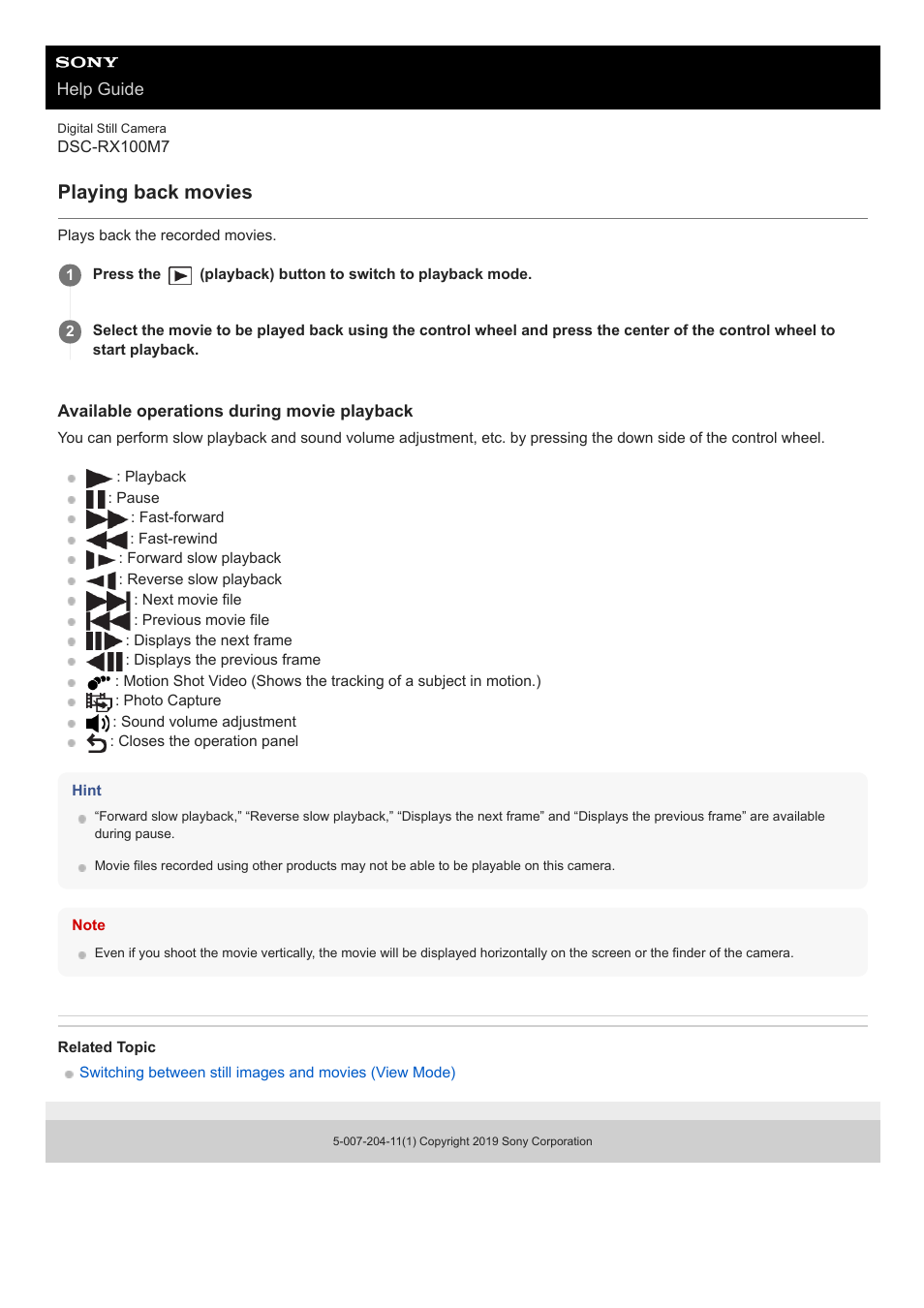 Playing back movies | Sony VENICE 4K Live Bundle with MultiDyne SilverBack Fiber-Optic Adapter User Manual | Page 262 / 634