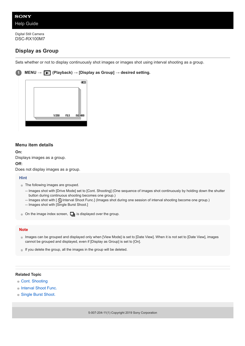 Display as group, Help guide | Sony VENICE 4K Live Bundle with MultiDyne SilverBack Fiber-Optic Adapter User Manual | Page 269 / 634