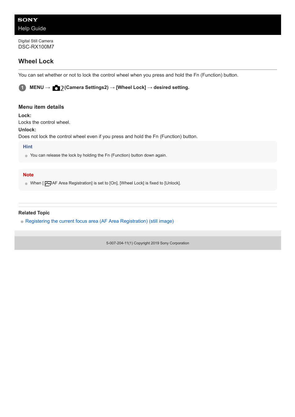 Wheel lock | Sony VENICE 4K Live Bundle with MultiDyne SilverBack Fiber-Optic Adapter User Manual | Page 287 / 634