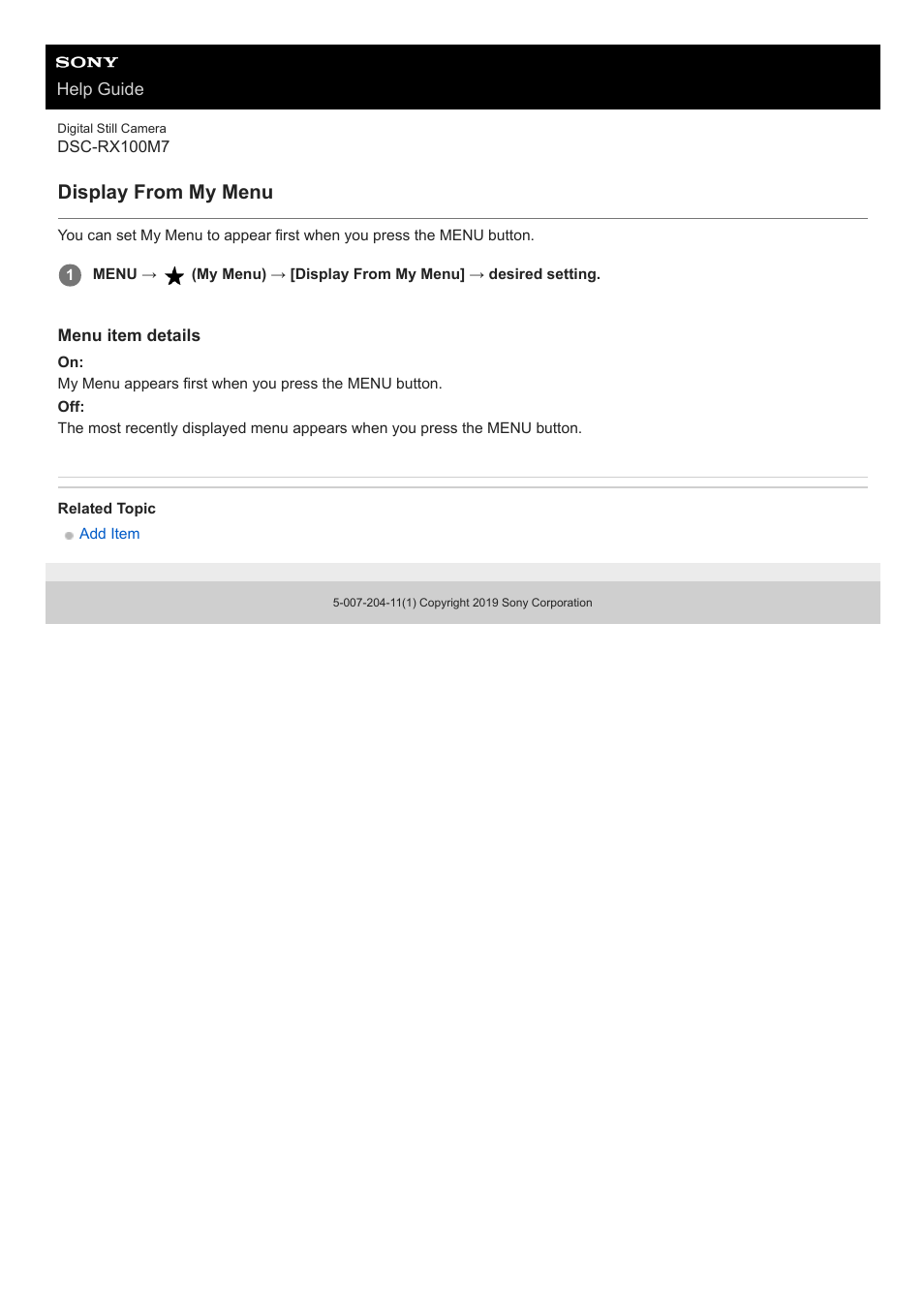Display from my menu | Sony VENICE 4K Live Bundle with MultiDyne SilverBack Fiber-Optic Adapter User Manual | Page 293 / 634