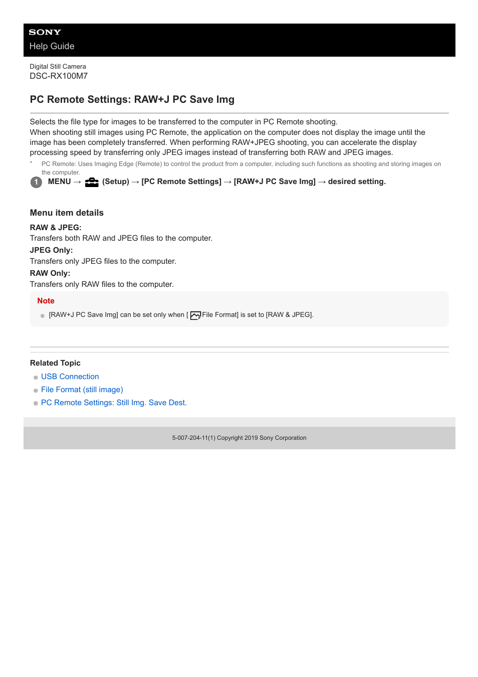 Pc remote settings: raw+j pc save img | Sony VENICE 4K Live Bundle with MultiDyne SilverBack Fiber-Optic Adapter User Manual | Page 327 / 634