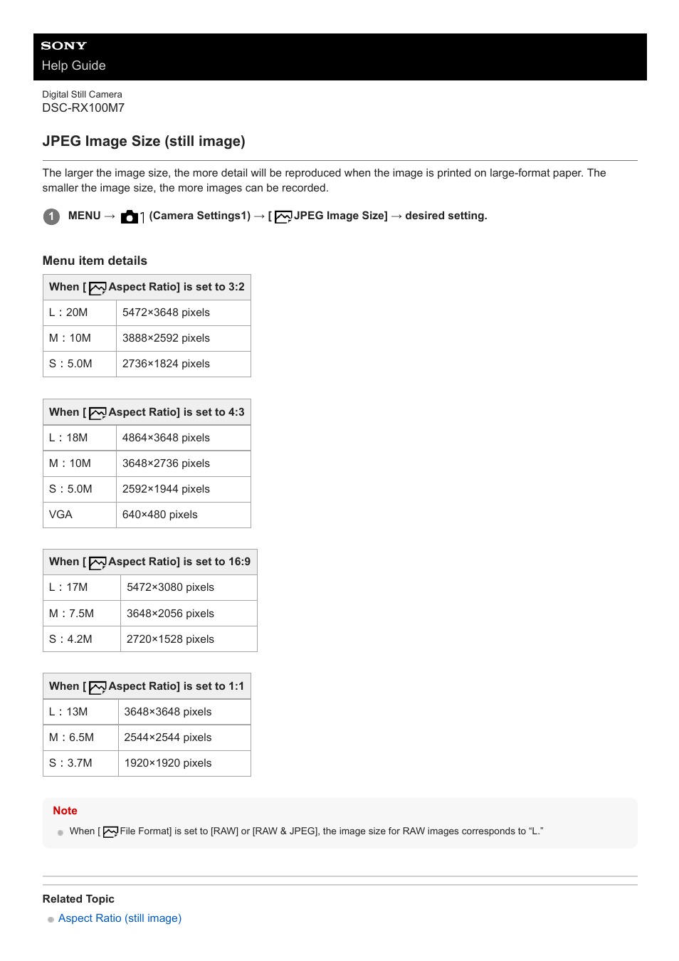Jpeg image size (still image) | Sony VENICE 4K Live Bundle with MultiDyne SilverBack Fiber-Optic Adapter User Manual | Page 384 / 634