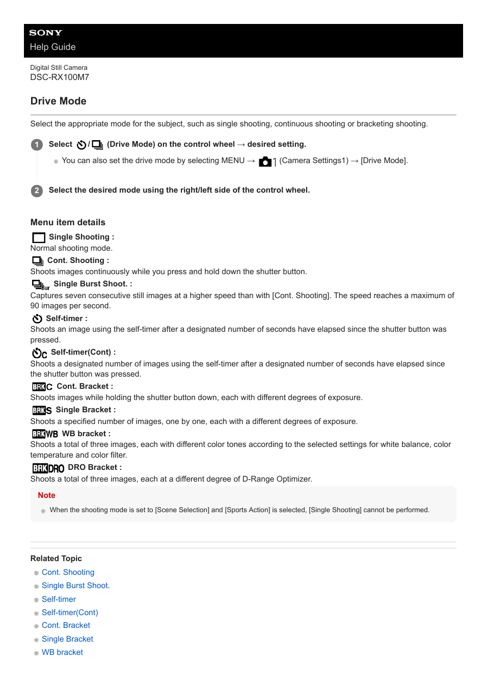 Drive mode | Sony VENICE 4K Live Bundle with MultiDyne SilverBack Fiber-Optic Adapter User Manual | Page 396 / 634