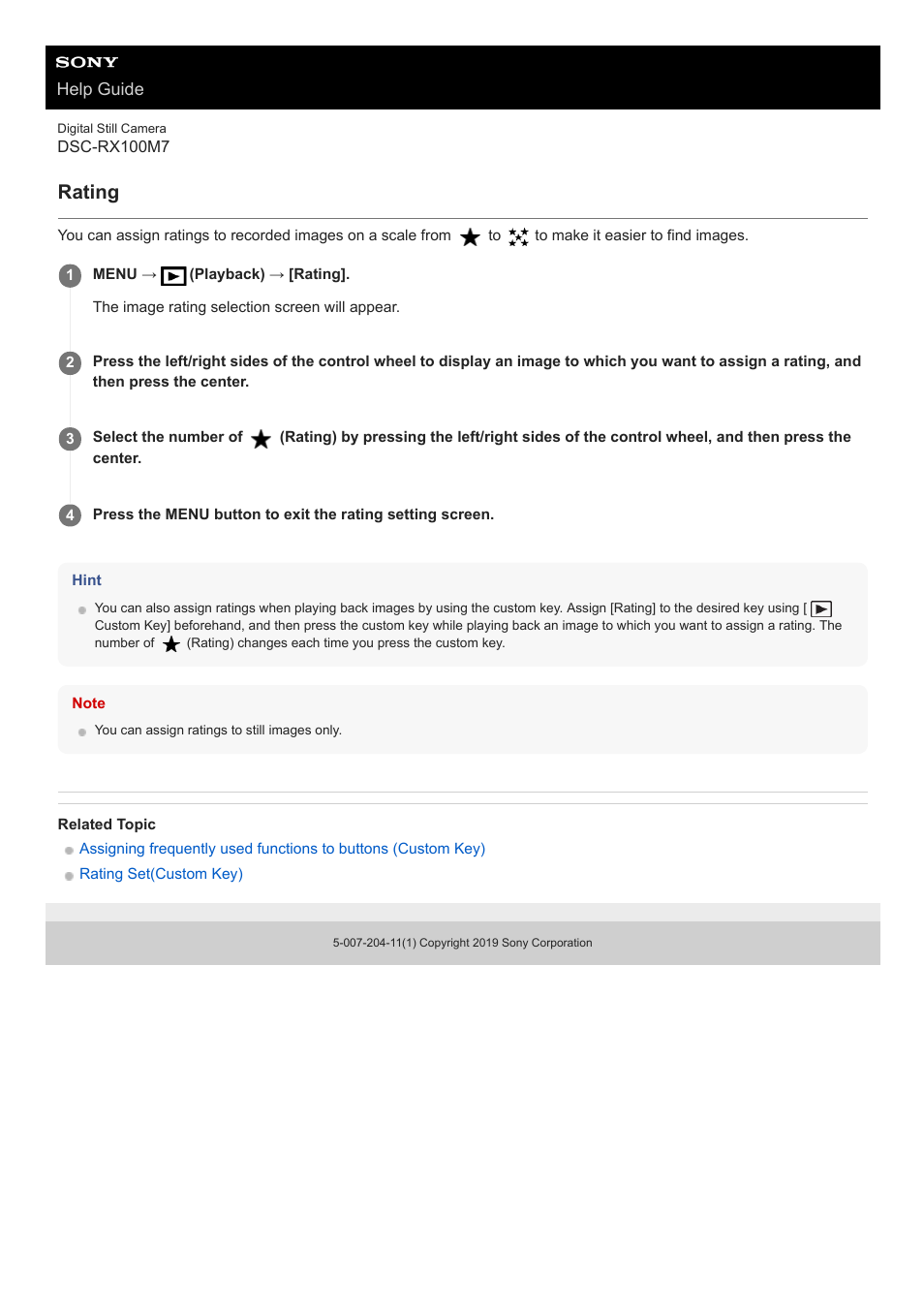 Rating | Sony VENICE 4K Live Bundle with MultiDyne SilverBack Fiber-Optic Adapter User Manual | Page 548 / 634