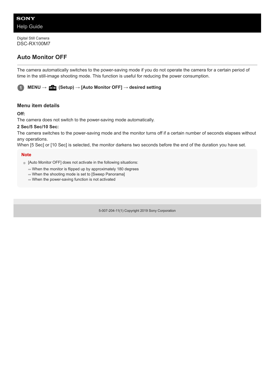 Auto monitor off | Sony VENICE 4K Live Bundle with MultiDyne SilverBack Fiber-Optic Adapter User Manual | Page 573 / 634