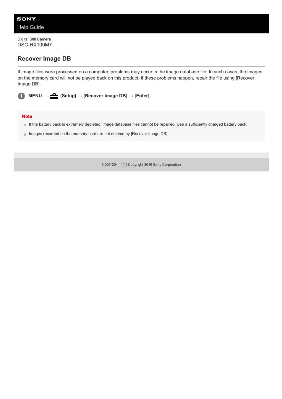 Recover image db | Sony VENICE 4K Live Bundle with MultiDyne SilverBack Fiber-Optic Adapter User Manual | Page 605 / 634