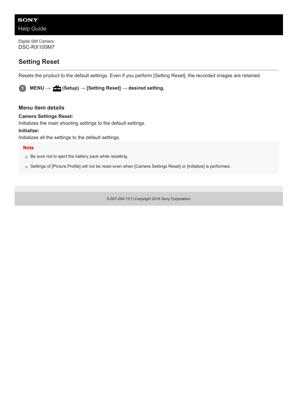 Setting reset | Sony VENICE 4K Live Bundle with MultiDyne SilverBack Fiber-Optic Adapter User Manual | Page 608 / 634