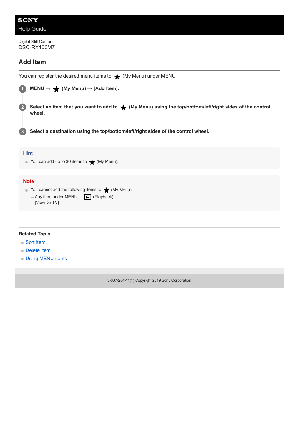Add item | Sony VENICE 4K Live Bundle with MultiDyne SilverBack Fiber-Optic Adapter User Manual | Page 609 / 634
