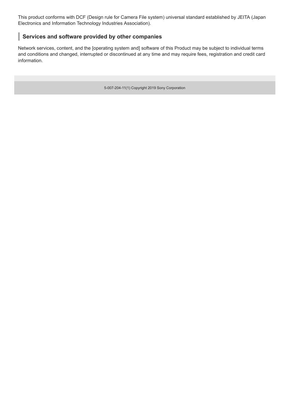 Services and software provided by other companies | Sony VENICE 4K Live Bundle with MultiDyne SilverBack Fiber-Optic Adapter User Manual | Page 618 / 634