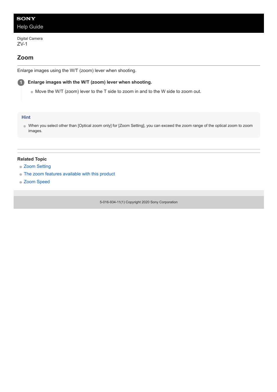 Zoom | Sony Airpeak S1 Professional Drone User Manual | Page 152 / 555