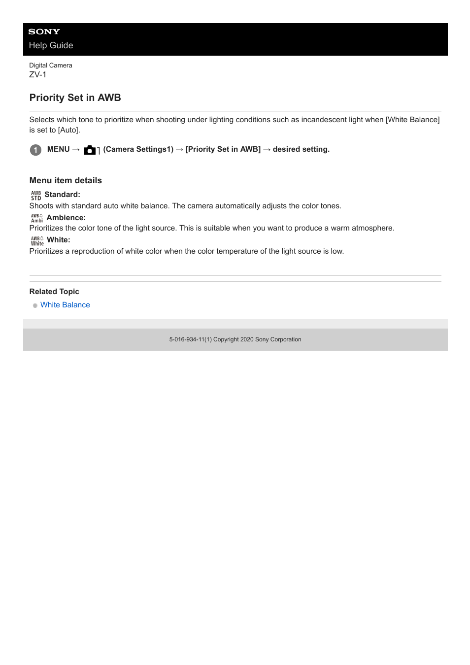 Priority set in awb | Sony Airpeak S1 Professional Drone User Manual | Page 157 / 555