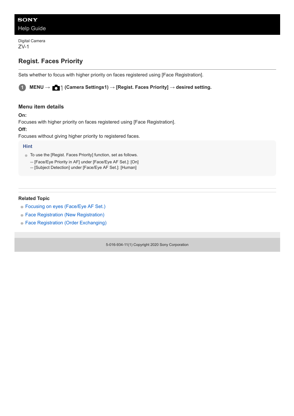 Regist. faces priority | Sony Airpeak S1 Professional Drone User Manual | Page 171 / 555