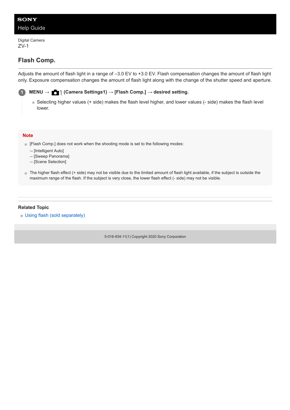 Flash comp | Sony Airpeak S1 Professional Drone User Manual | Page 179 / 555