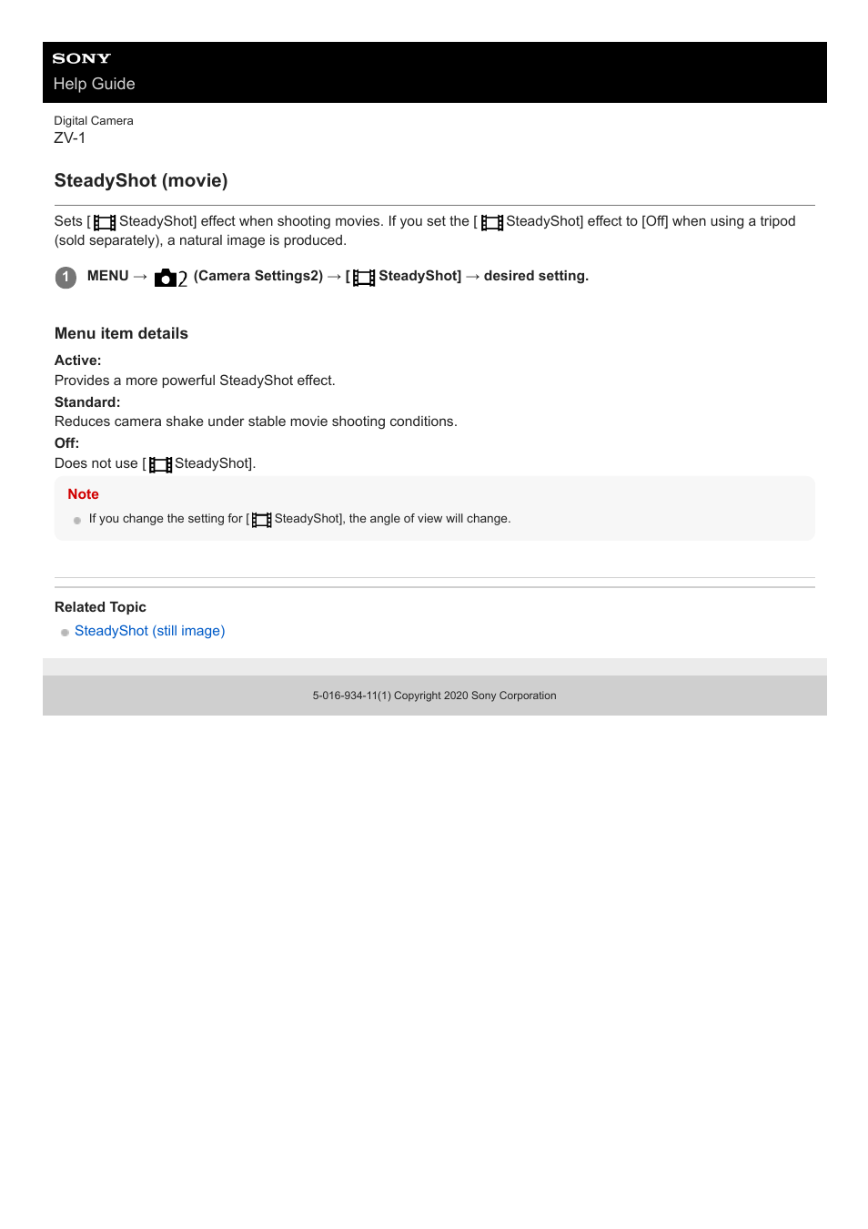 Steadyshot (movie) | Sony Airpeak S1 Professional Drone User Manual | Page 210 / 555