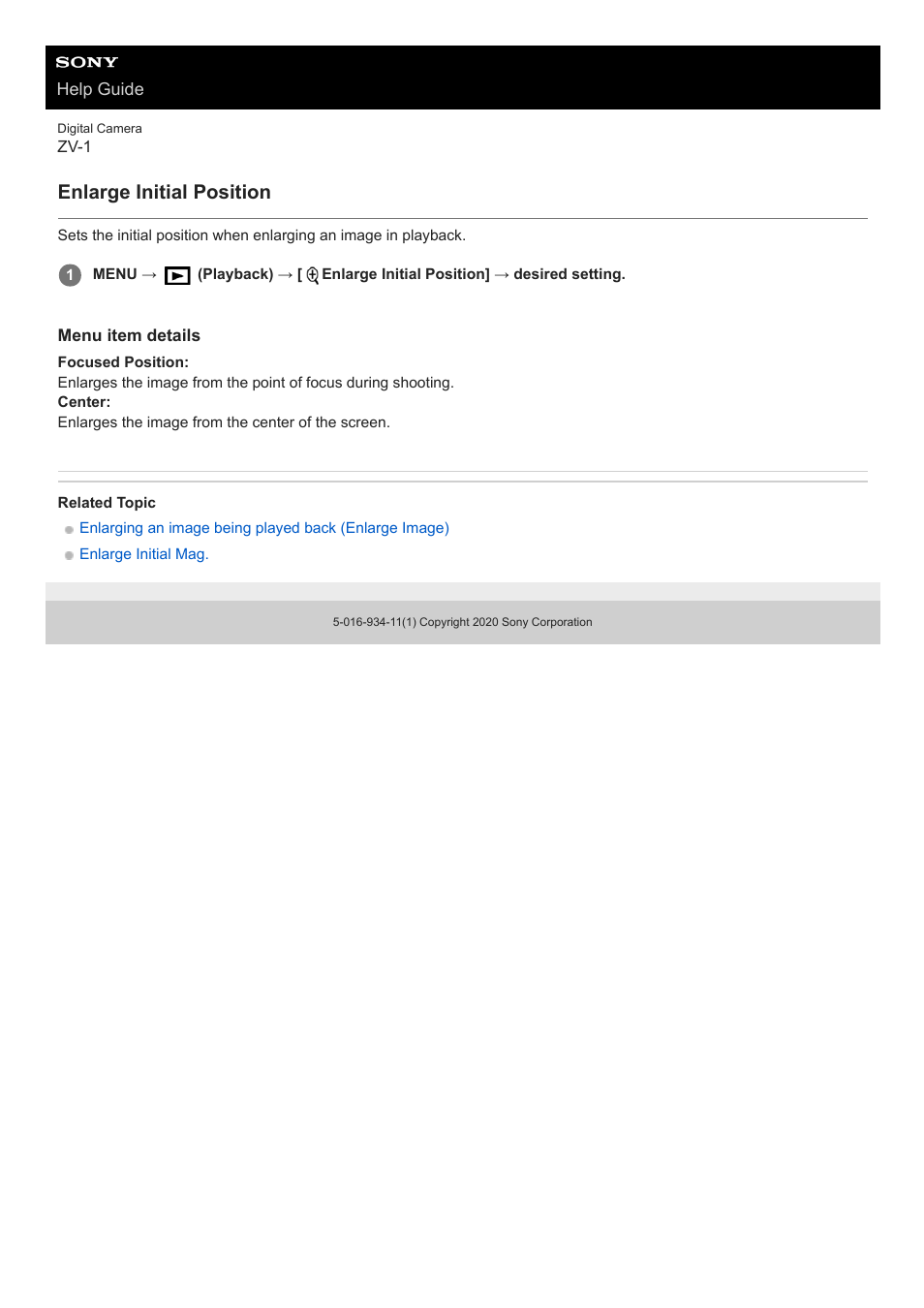 Enlarge initial position | Sony Airpeak S1 Professional Drone User Manual | Page 226 / 555