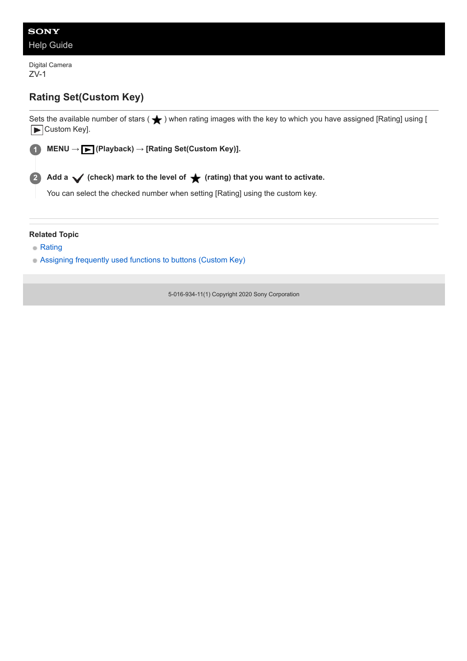Rating set(custom key) | Sony Airpeak S1 Professional Drone User Manual | Page 241 / 555