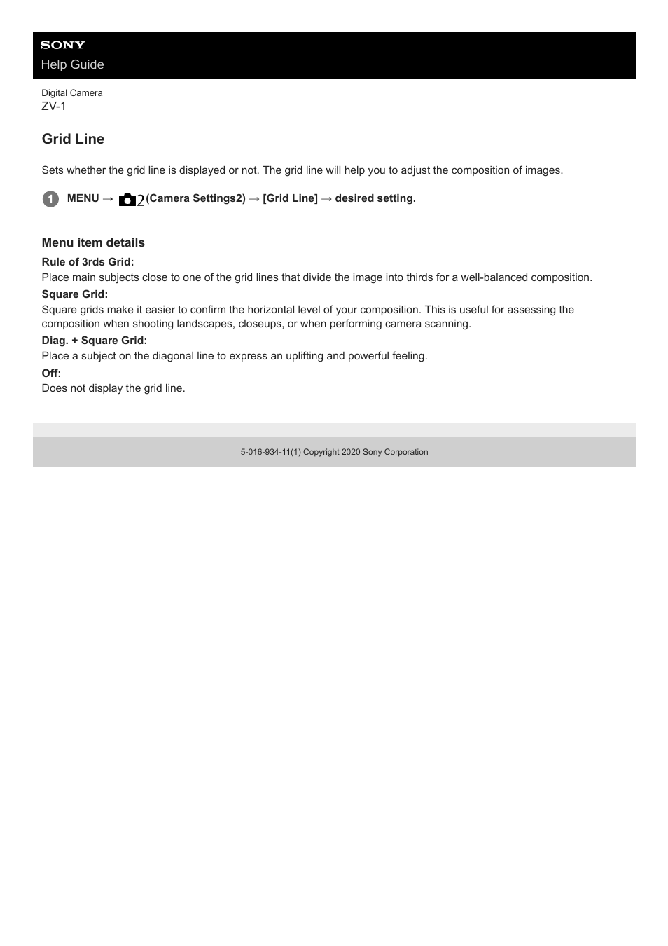 Grid line | Sony Airpeak S1 Professional Drone User Manual | Page 257 / 555